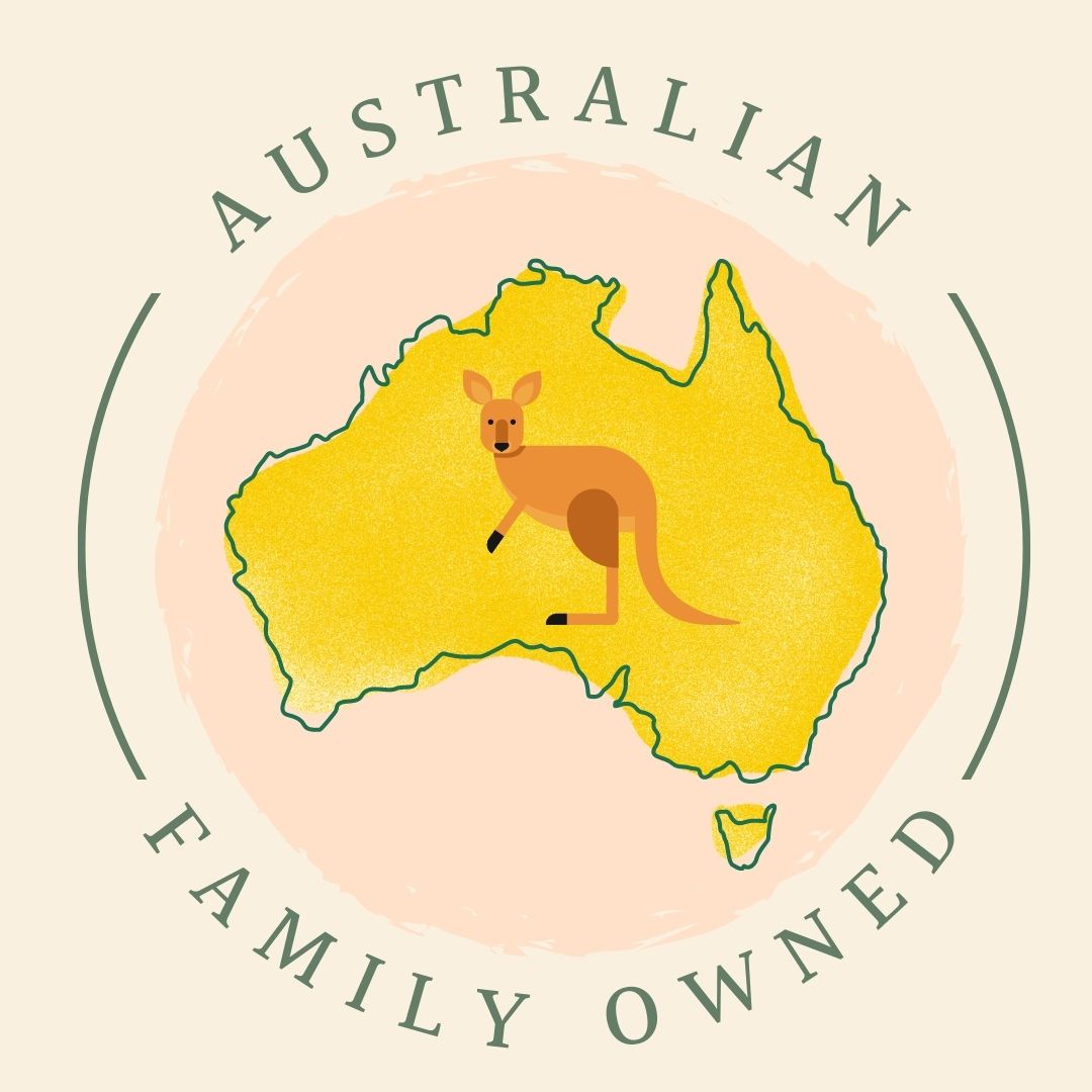 Icon representing Eden Tree Eco is an Australian Family Owned business that only stocks Aussie brands with majority locally produced products. The image displays a Kangaroo over an Australia map outline.
