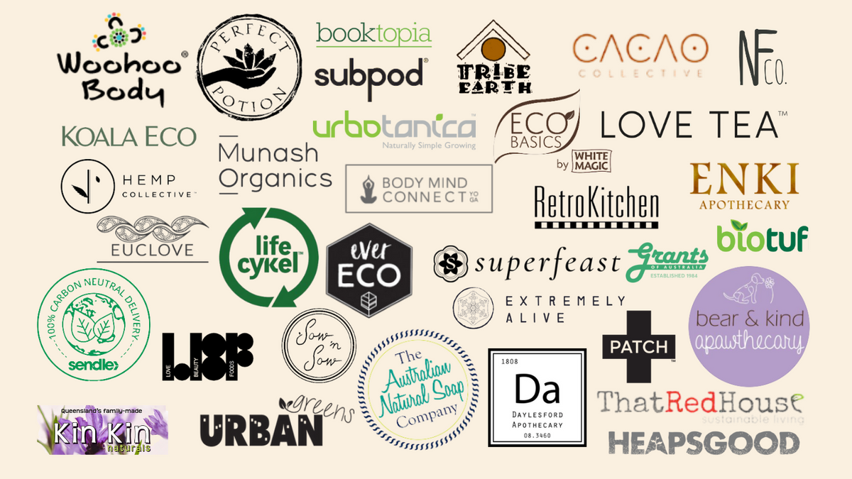 Banner displaying logos of many of the brands Eden Tree Eco stock or partner with.