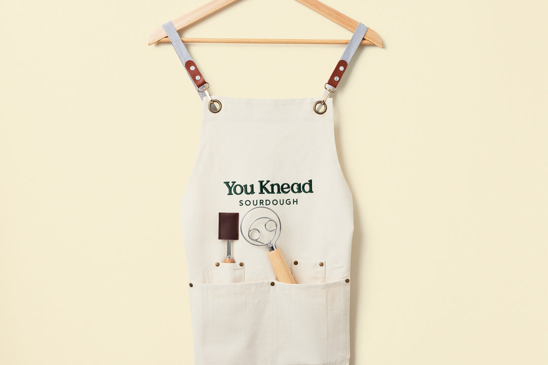 You Knead Sourdough White Chef Apron with Pockets Filled With Cooking Baking Utensils