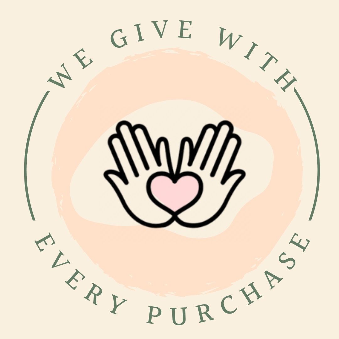 We give with every purchase icon. Image of two hands holding a heart to signify giving with love. Eden Tree Eco donate a tree to OneTreePlanted.Org for every item sold, in addition to supporting a variety of other causes, as do their suppliers.